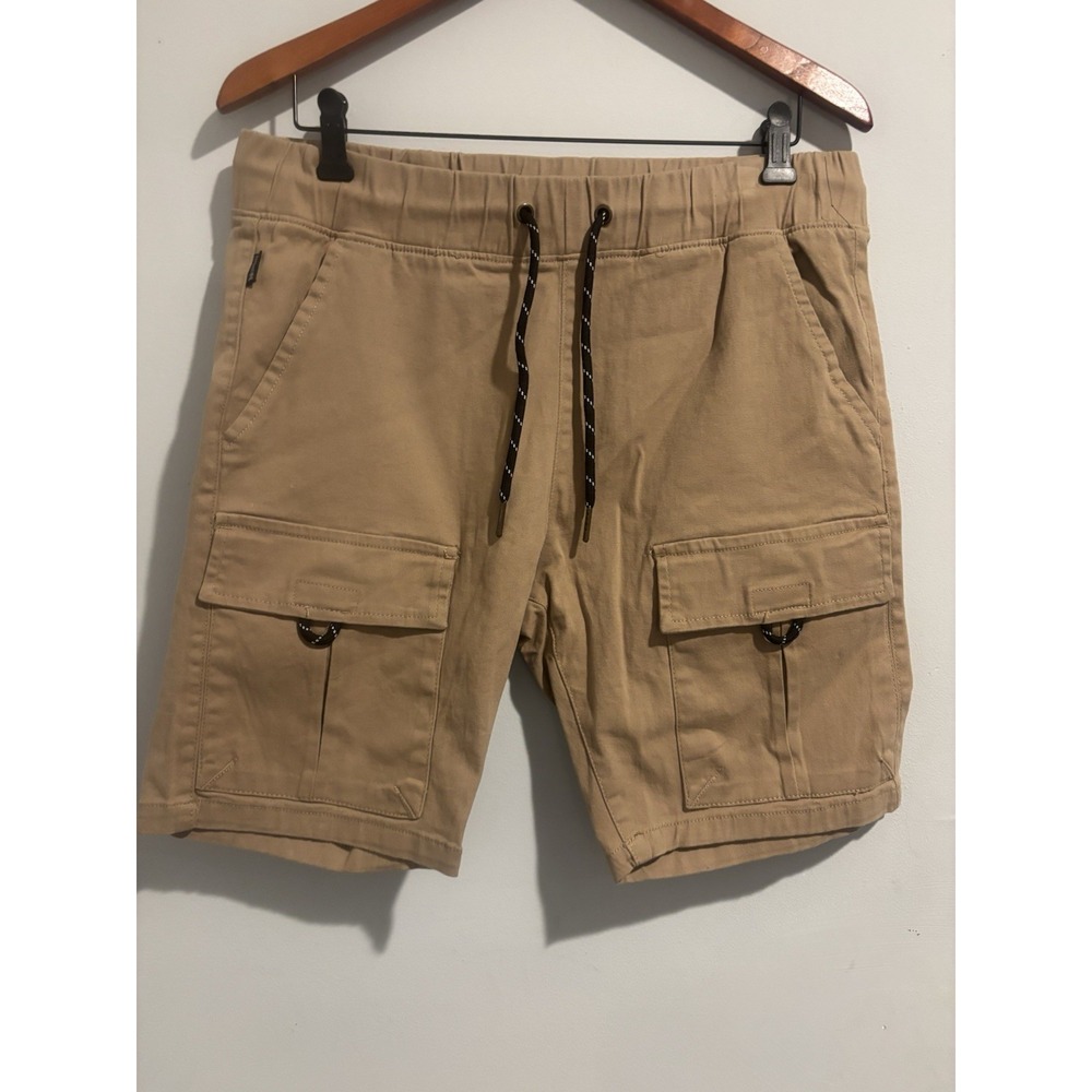 NWT Ring of Fire Shorts Cargo Men's Khaki‎ Utility Pockets Drawstring Med Hiking